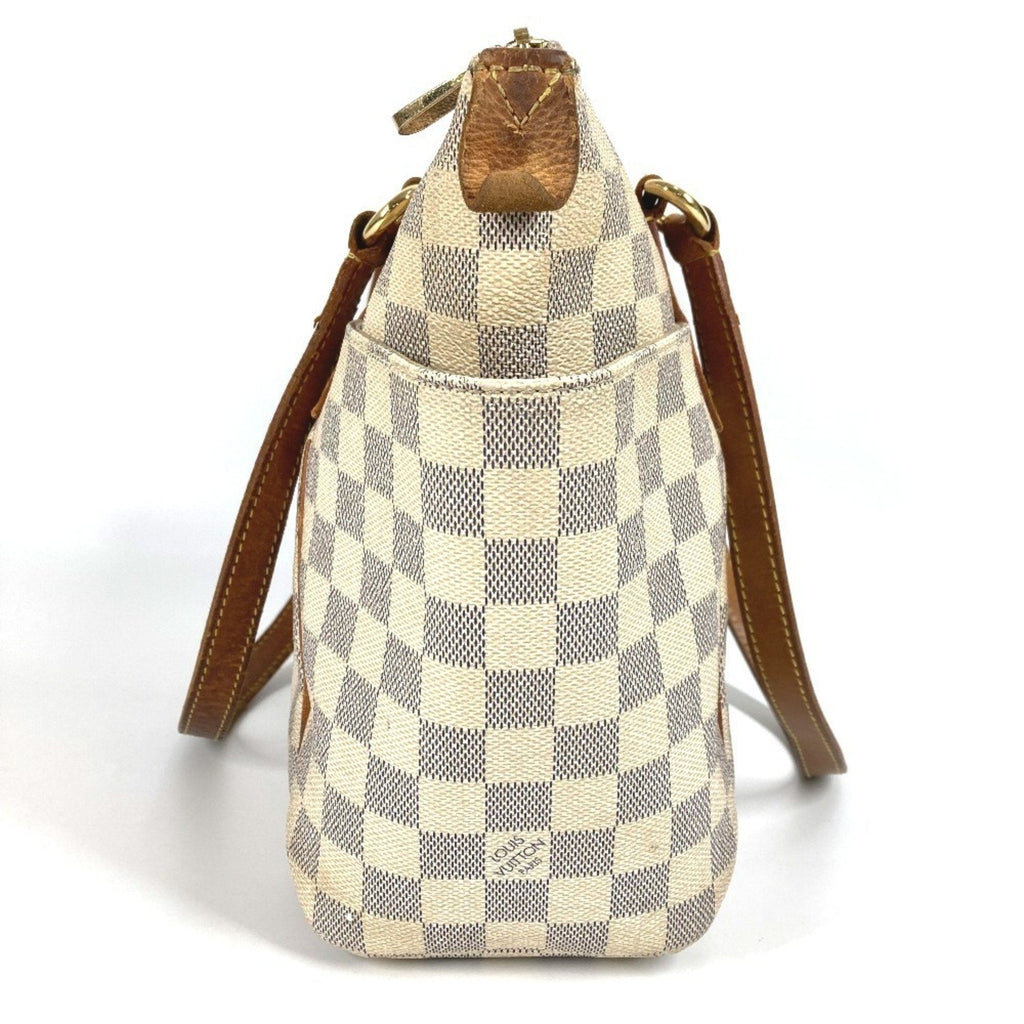 Louis Vuitton Galle White Yellow Damier Azur Shoulder Bag Tote Bag