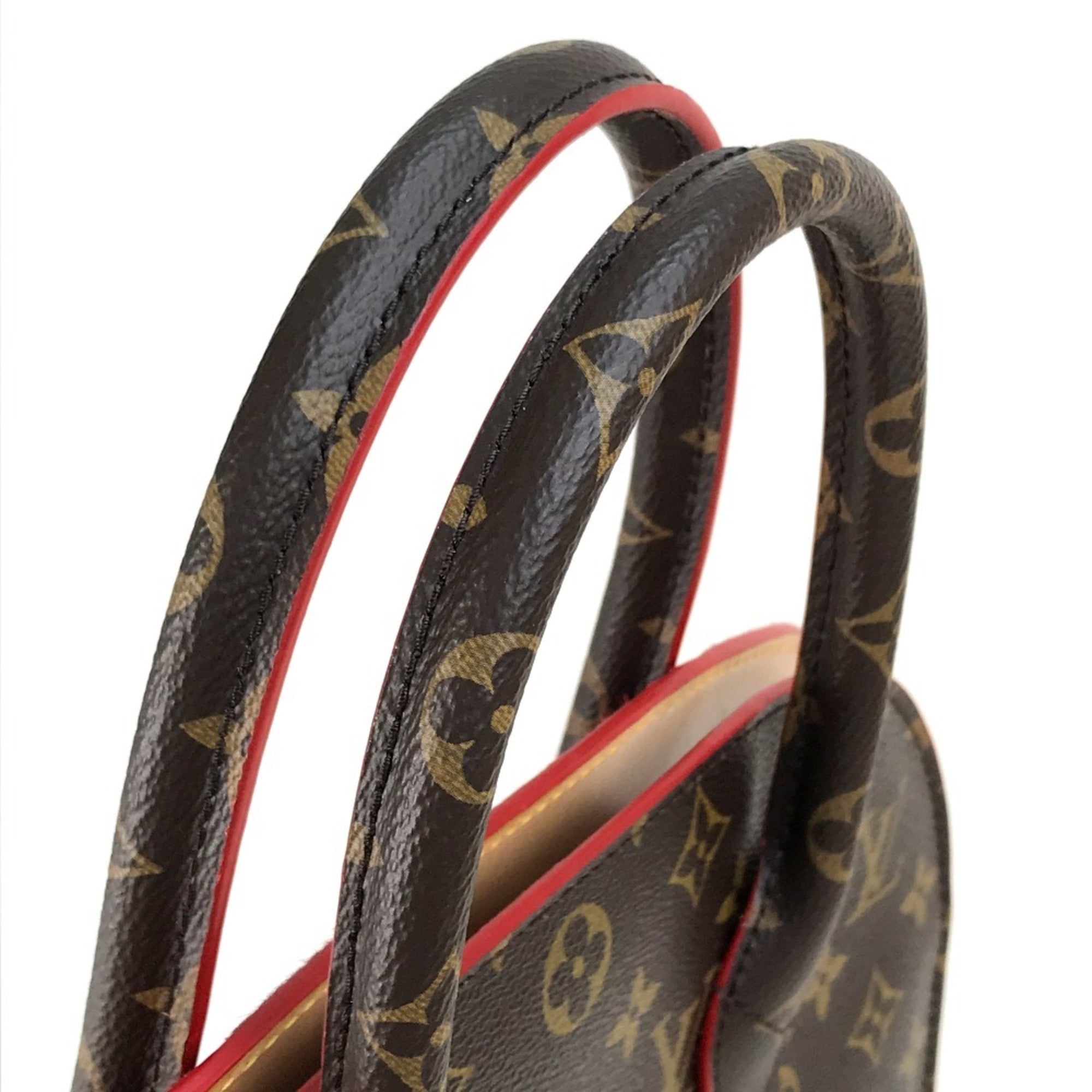 Louis Vuitton Brown Monogram Red Color Monogram Leather Handbag