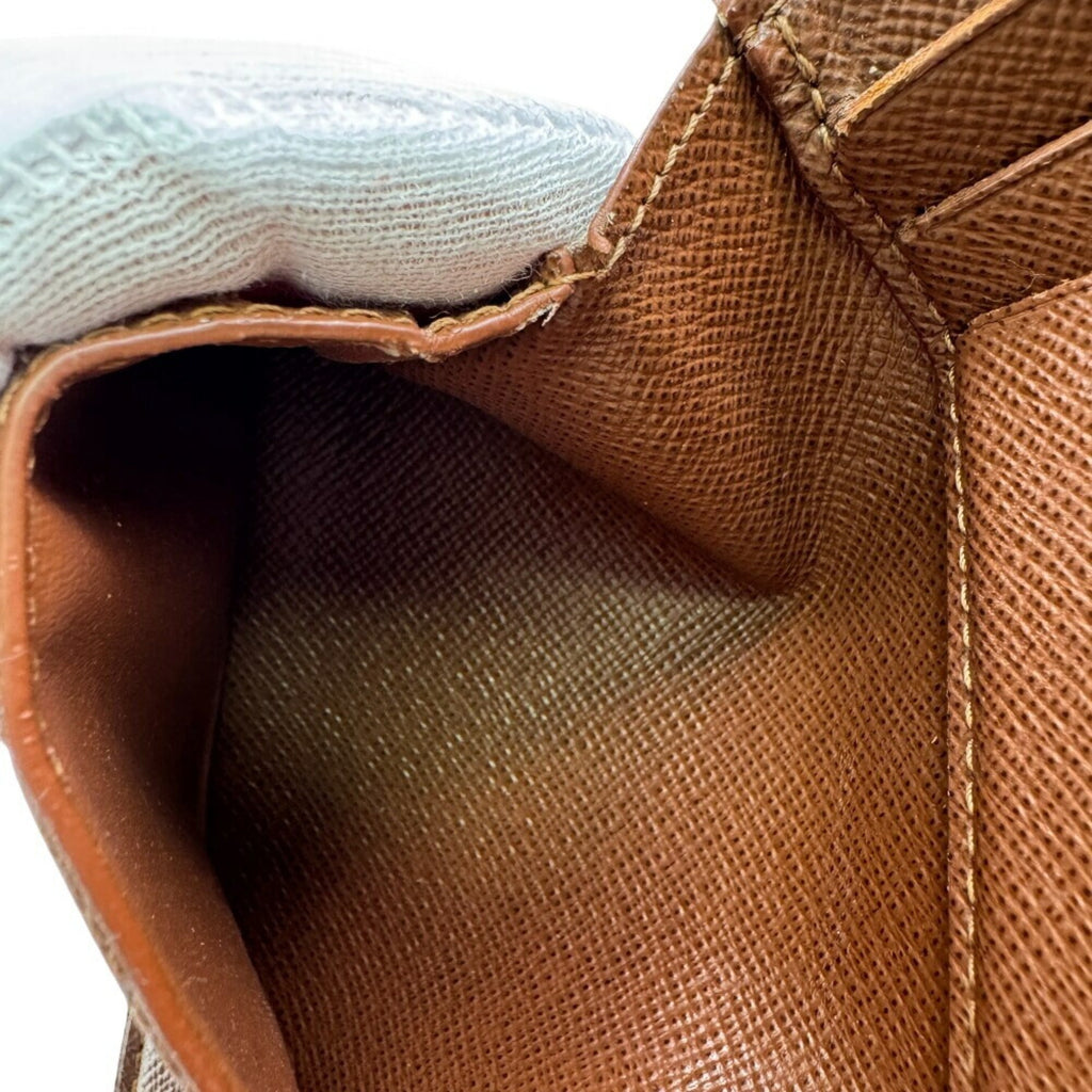 Louis Vuitton Gold Brown Leather Wallet (Tri-Fold)