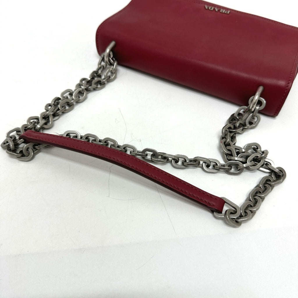 Prada Red Color Leather Shoulder Bag