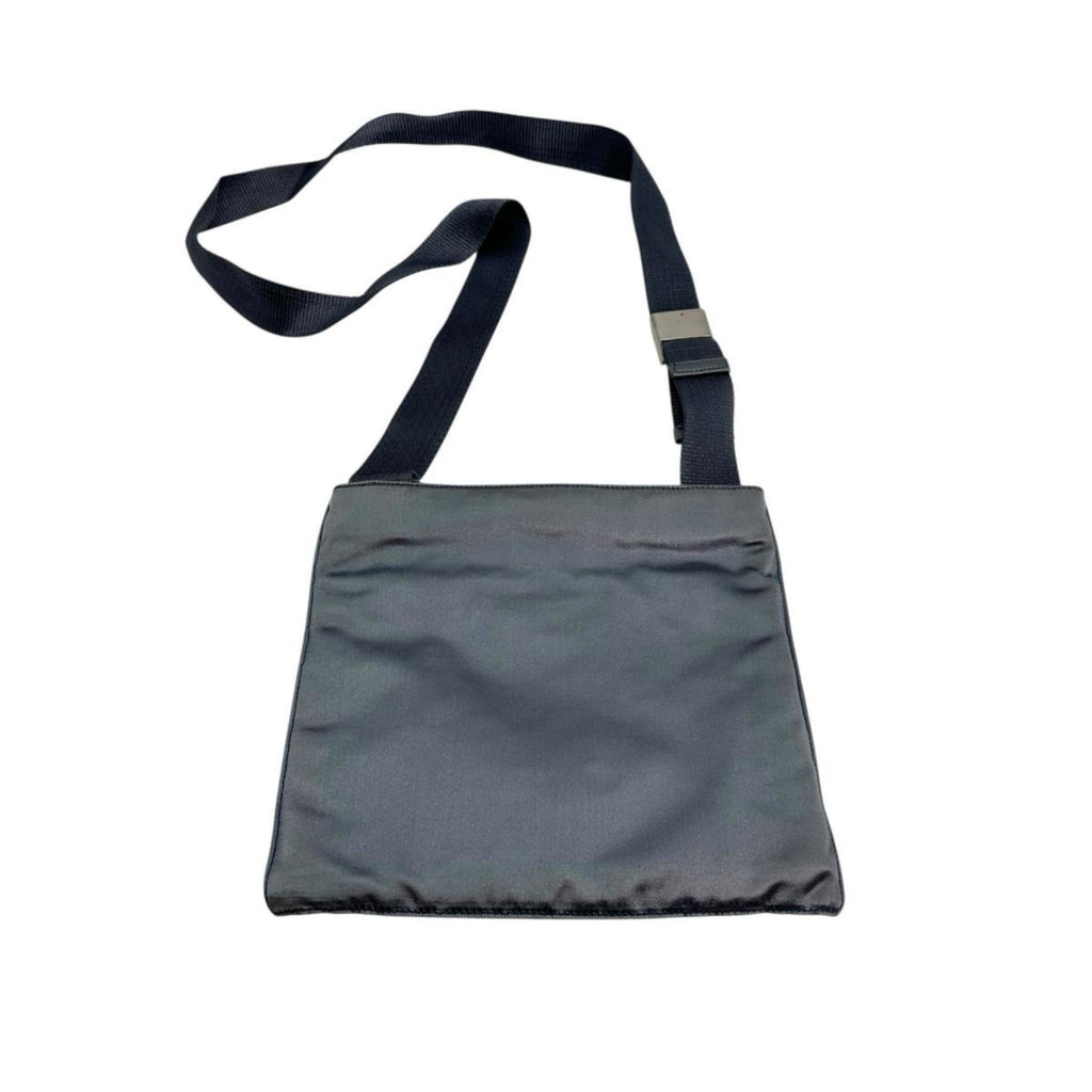 Prada Gray Satin Pochette Shoulder Bag