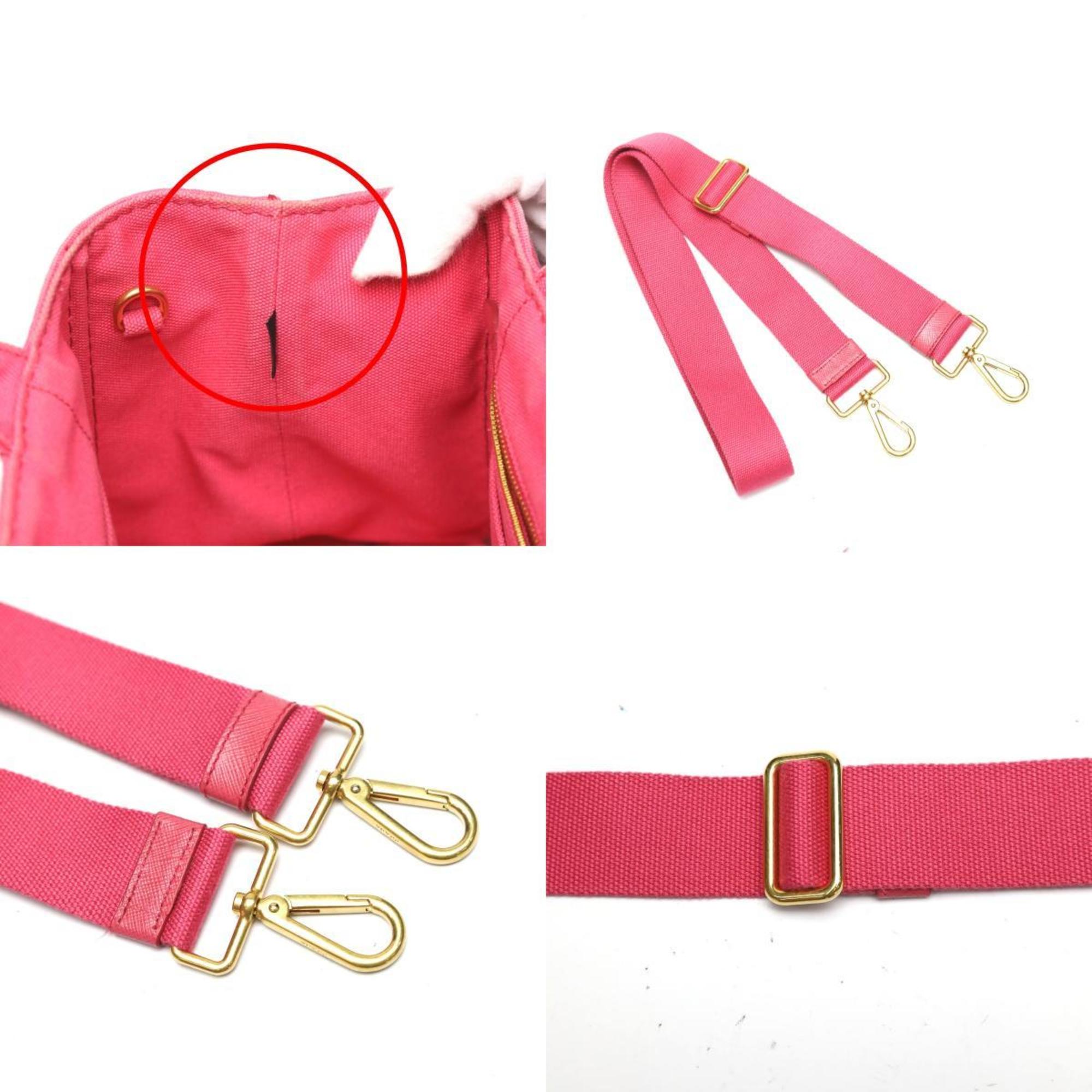 Prada Pink Canvas Tote Bag