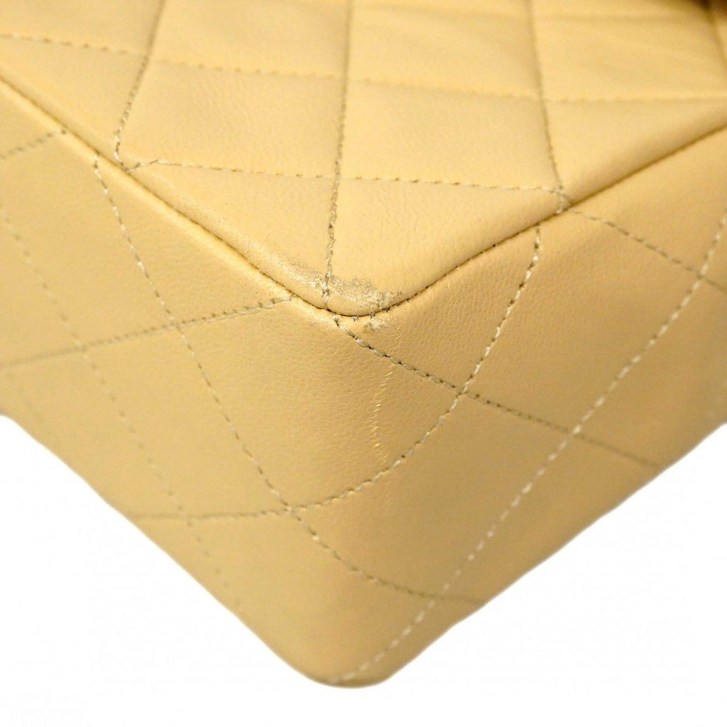 Chanel Beige Black Leather Shoulder Bag