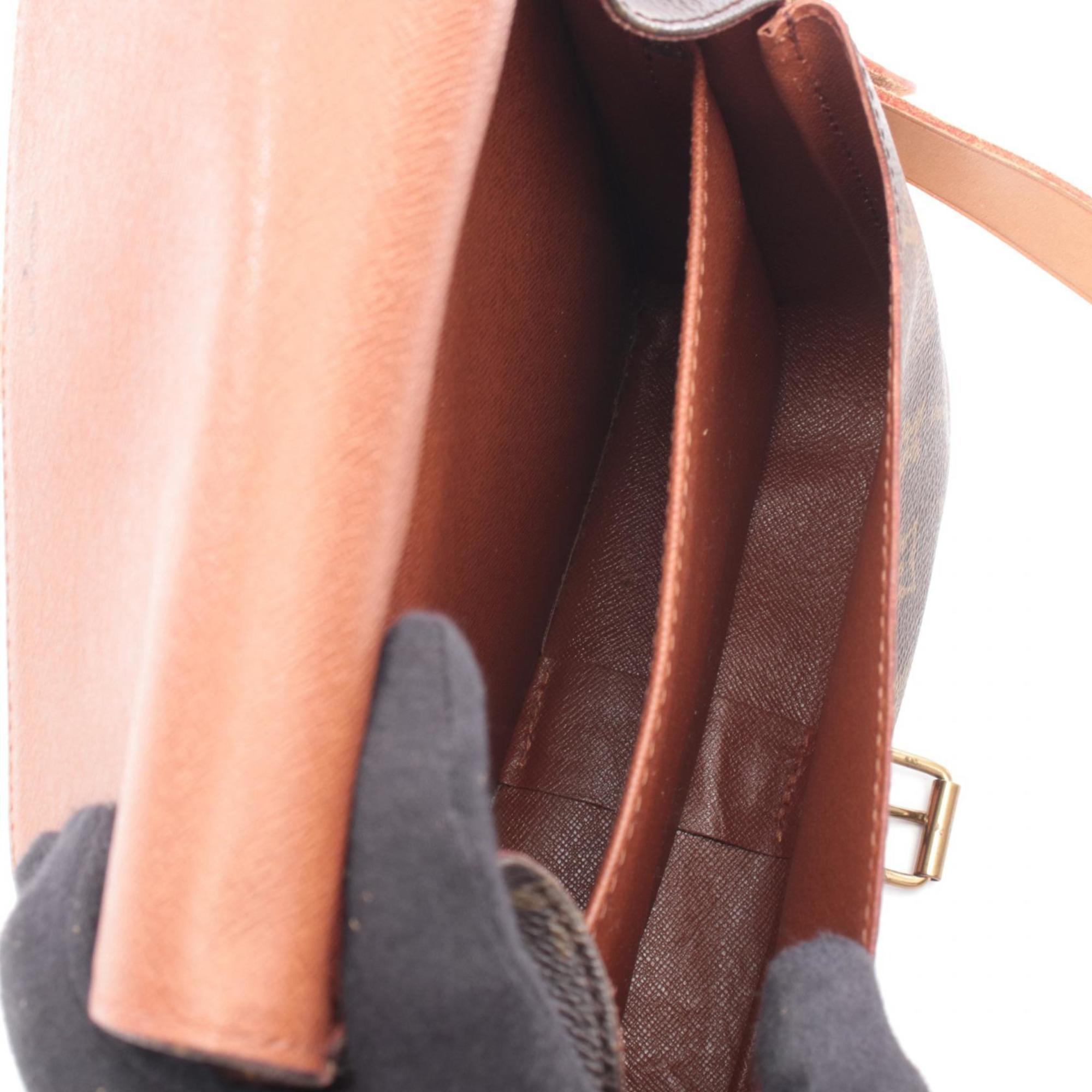 Louis Vuitton Brown Coated Canvas Leather Handbag Shoulder Bag