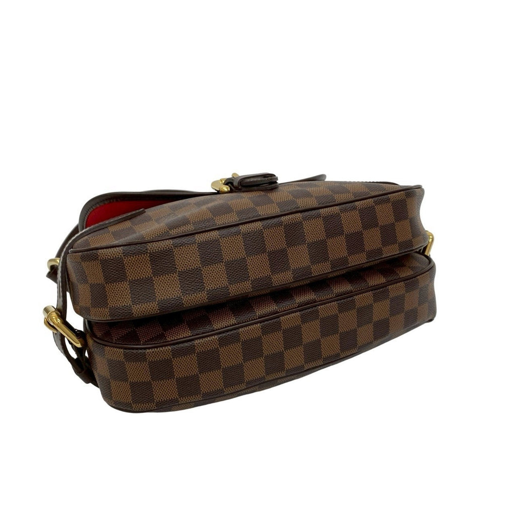 Louis Vuitton Brown Leather Pvc Shoulder Bag Tote Bag
