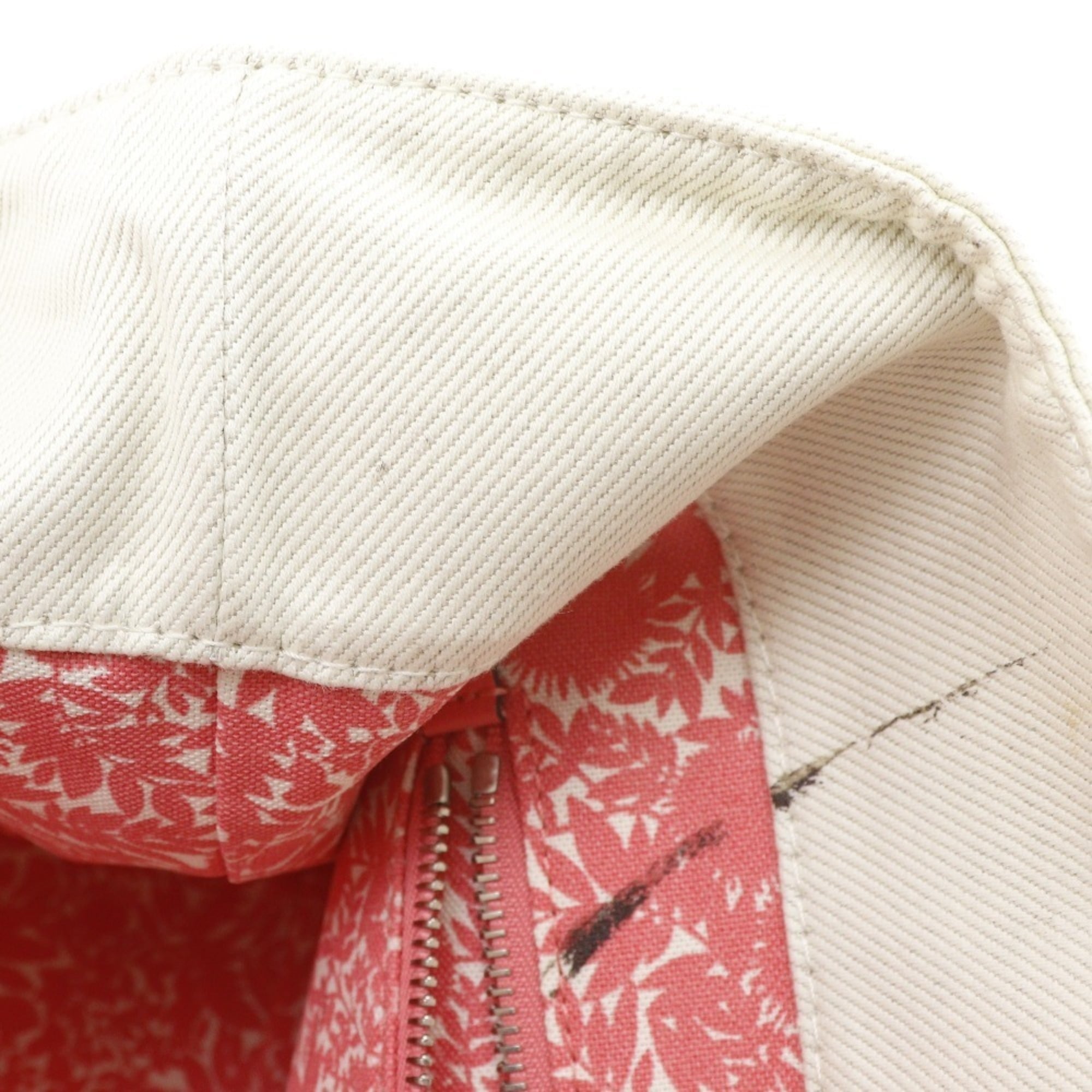 Louis Vuitton Corail Ivory Pink White Canvas Tote Bag