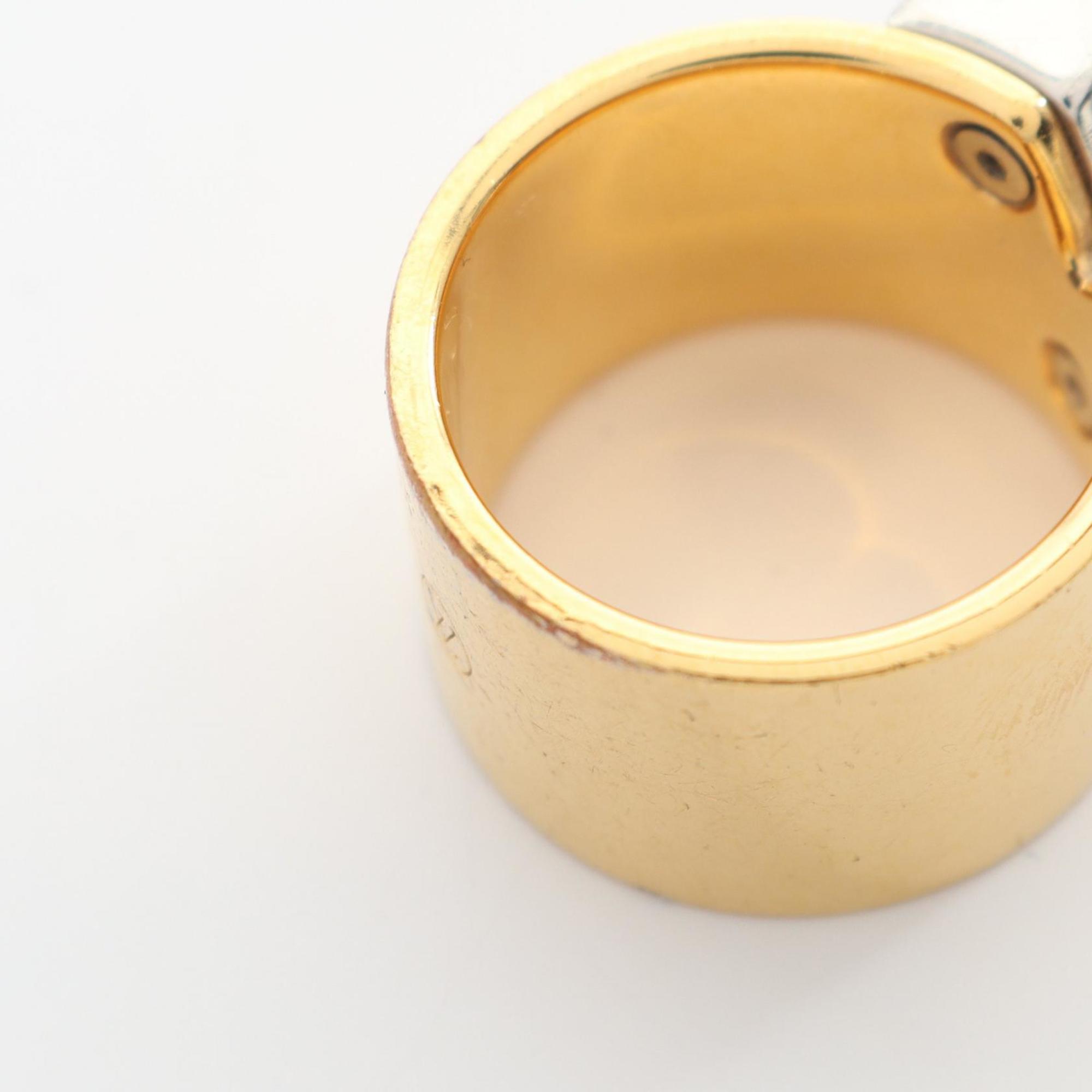 Louis Vuitton Gold Silver Gold Plating Stainless Steel Band Ring