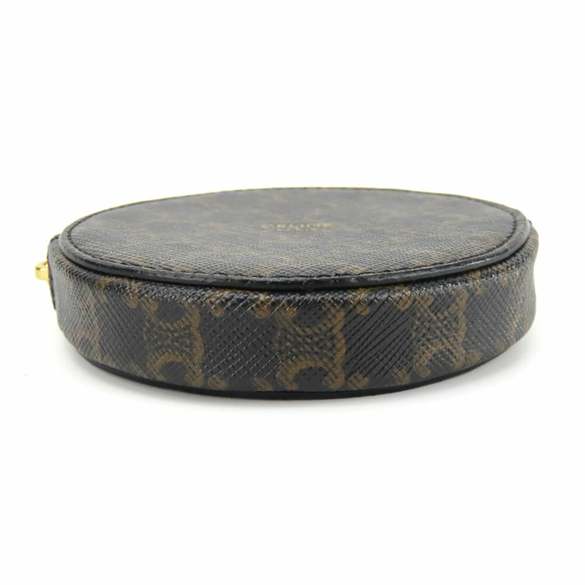 Celine Black Brown Pvc Leather Coin Purse/Coin Case