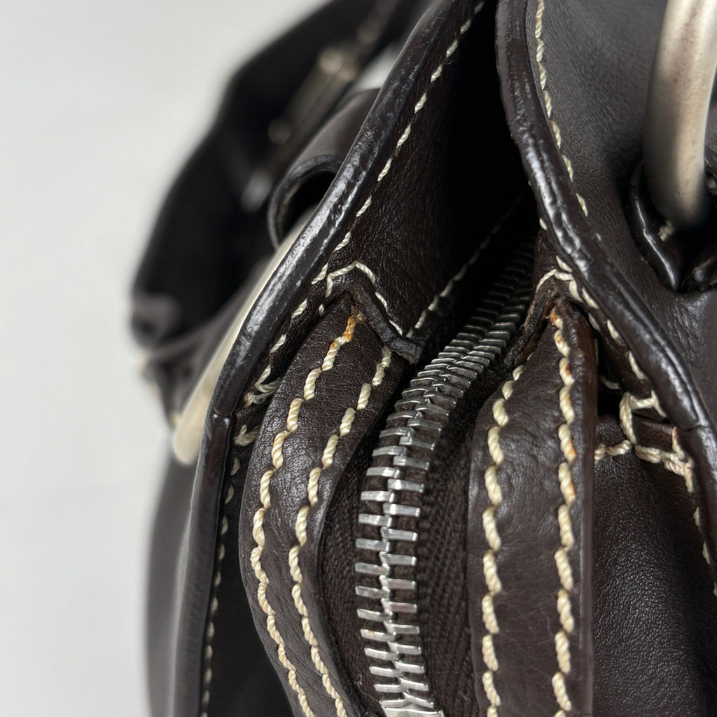 Celine Dark Brown Leather Handbag