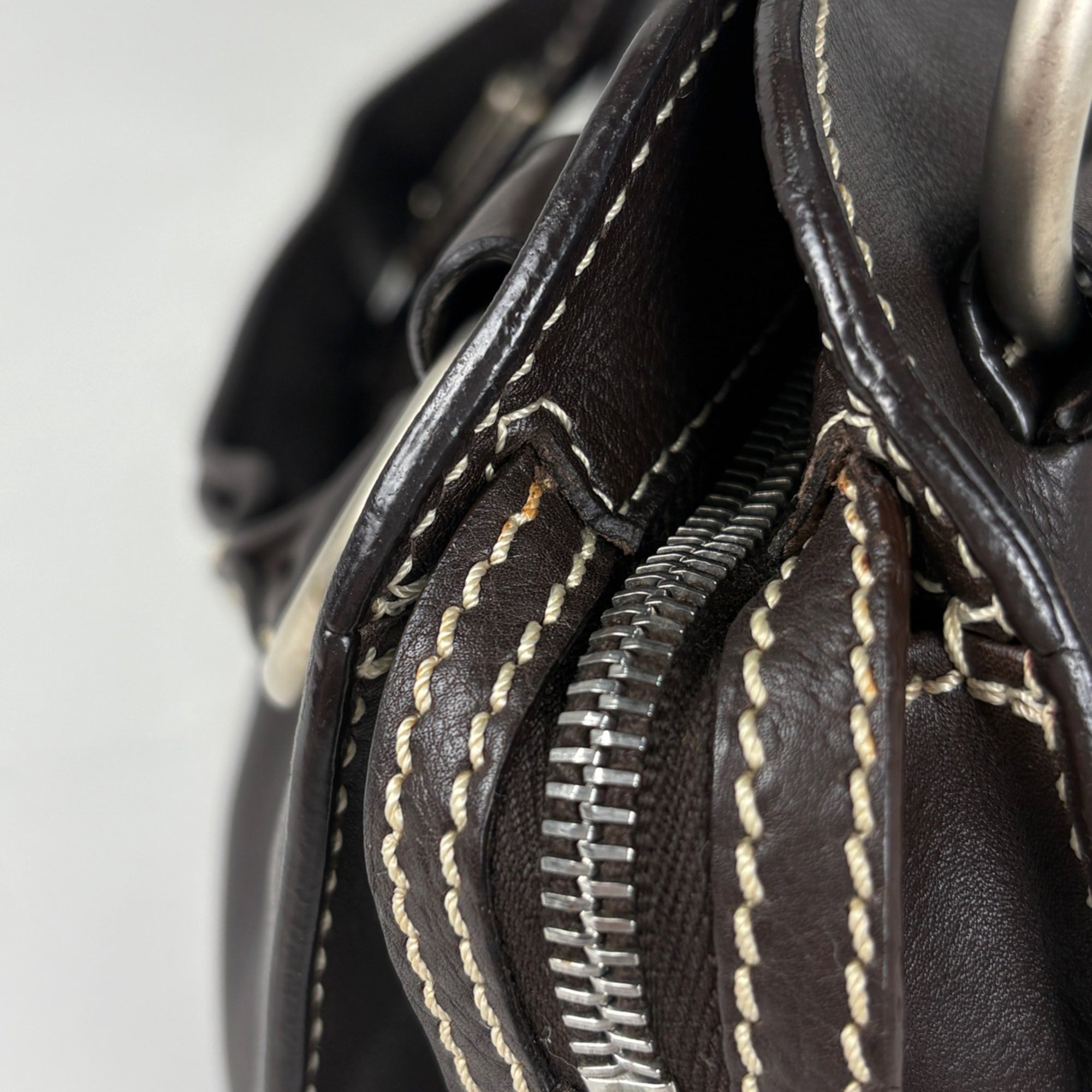 Celine Dark Brown Leather Handbag