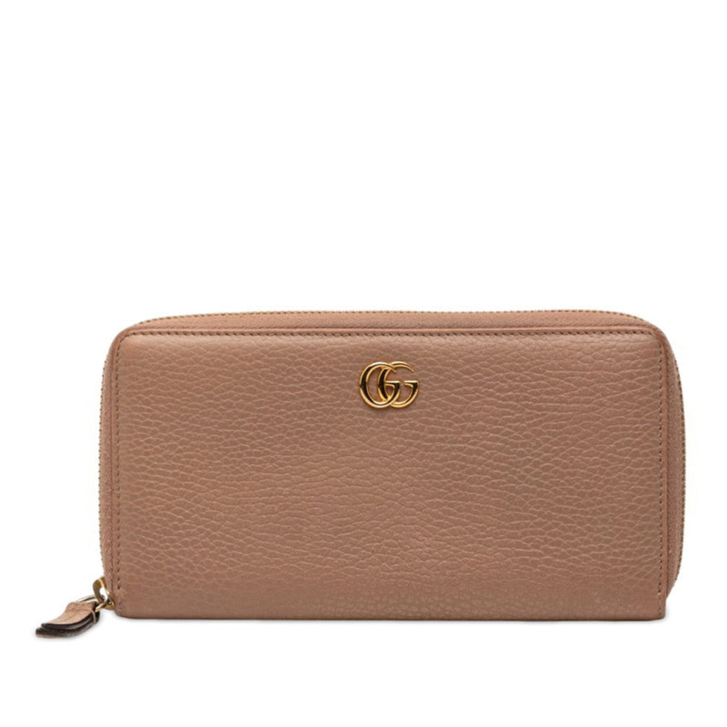 Gucci Pink Beige Leather Long Wallet (Bi-Fold) (Pre-Owned)