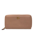 Gucci Pink Beige Leather Long Wallet (Bi-Fold) (Pre-Owned)