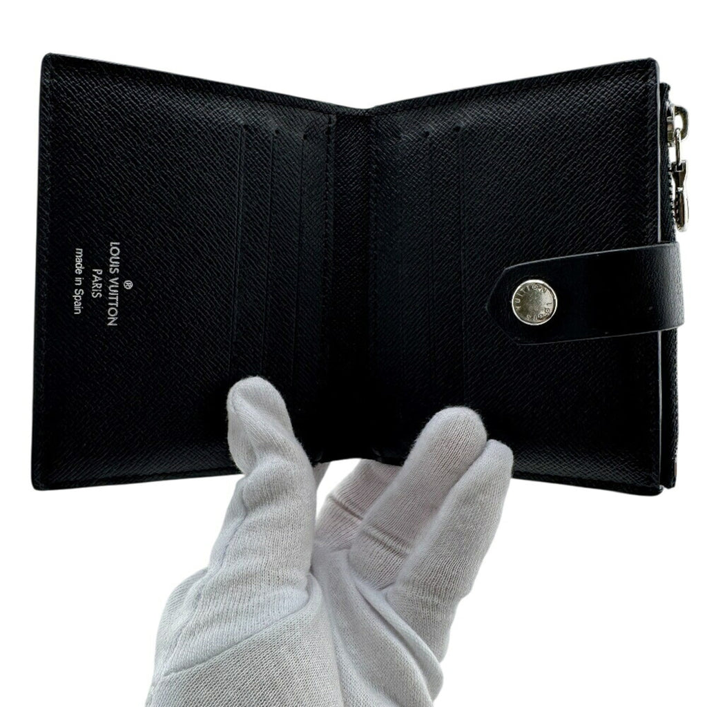 Louis Vuitton Black Gray Leather Wallet