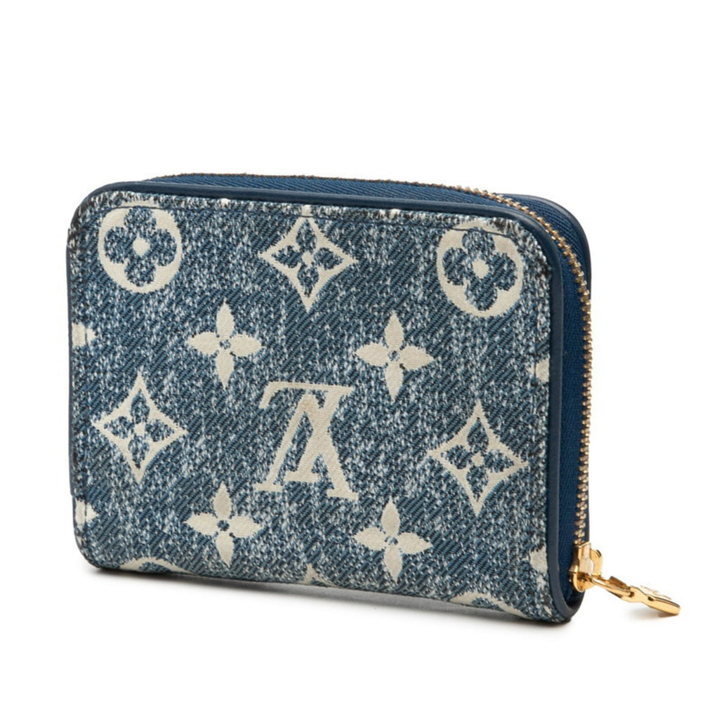 Louis Vuitton Blue Denim Leather Coin Purse/Coin Case