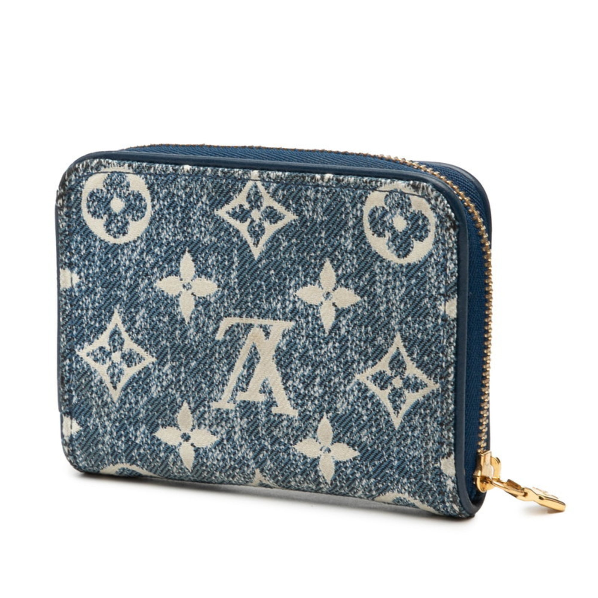 Louis Vuitton Blue Denim Leather Coin Purse/Coin Case