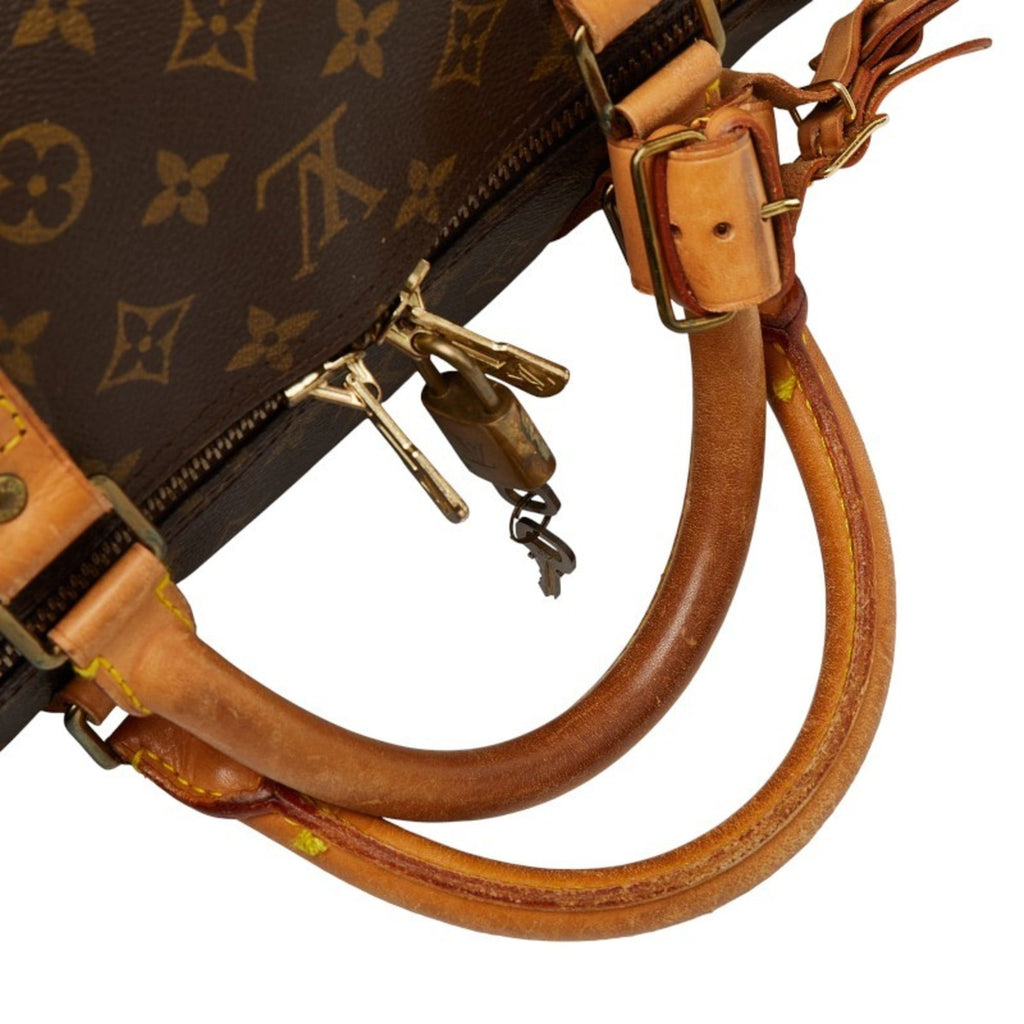 Louis Vuitton Brown Pvc Leather Boston Bag Shoulder Bag
