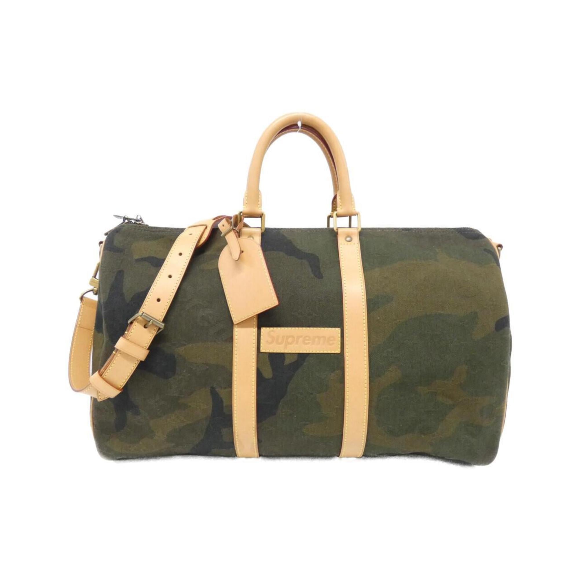 Louis Vuitton Camouflage Green Canvas Boston Bag