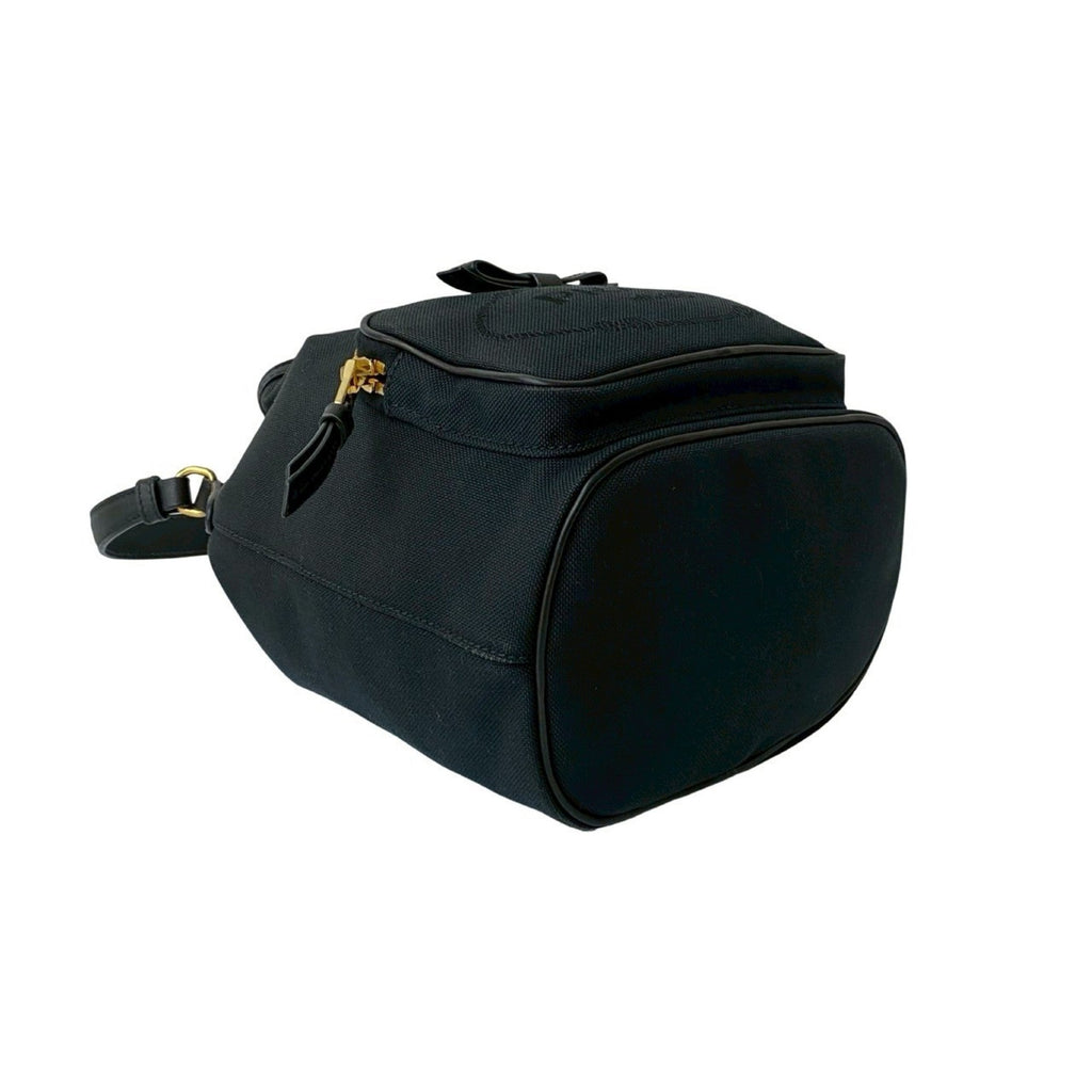 Prada Black Canvas Leather Handbag Shoulder Bag