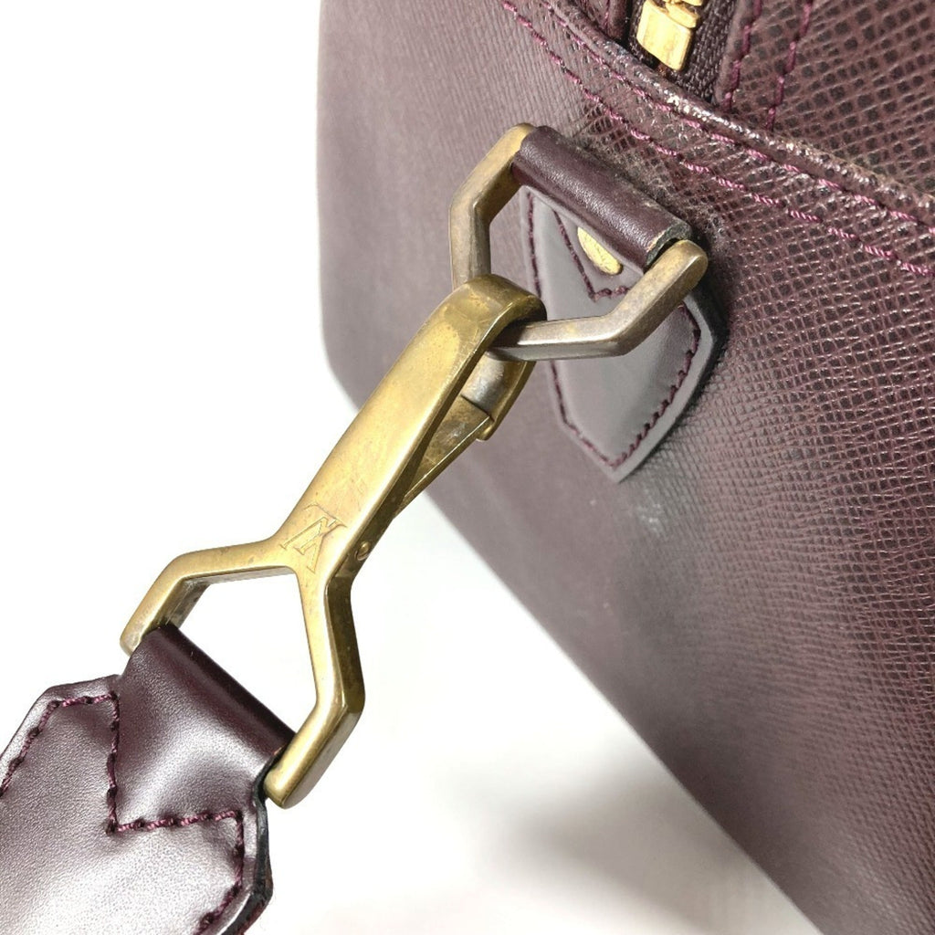 Louis Vuitton Acajou Purple Taiga Leather Boston Bag Shoulder Bag