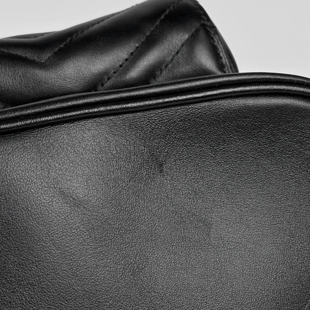 Gucci Gg Marmont Black Leather Backpack (Pre-Owned)