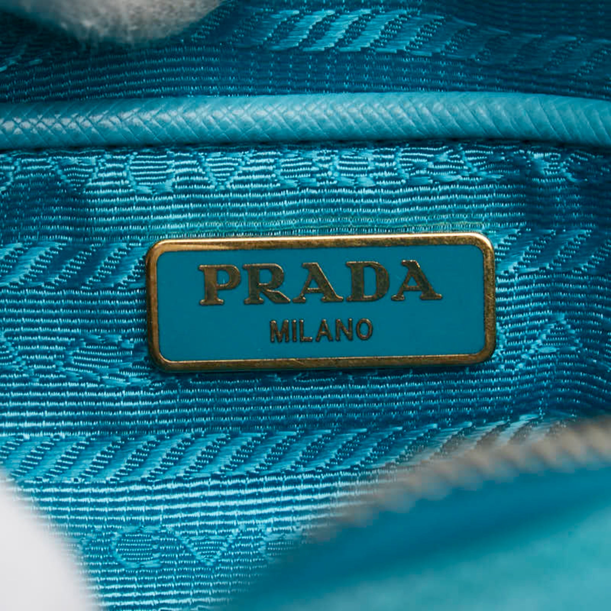 Prada Blue Leather Shoulder Bag