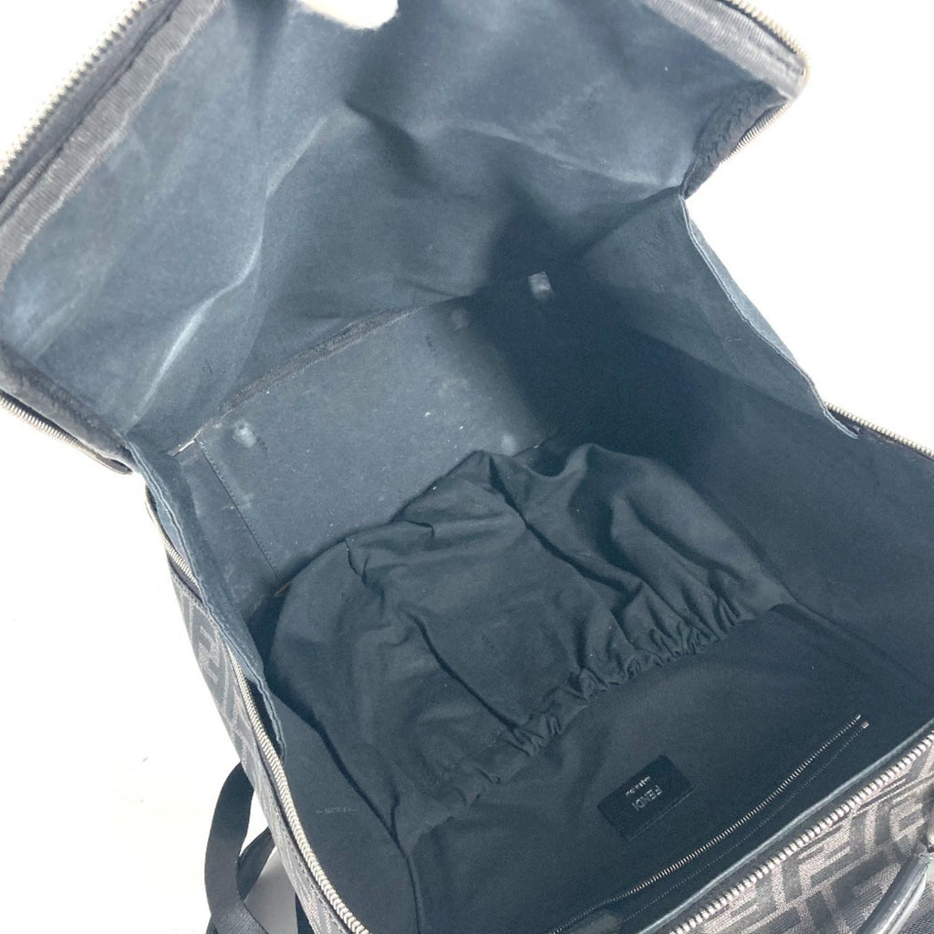 Fendi Black Gray Canvas Leather Backpack