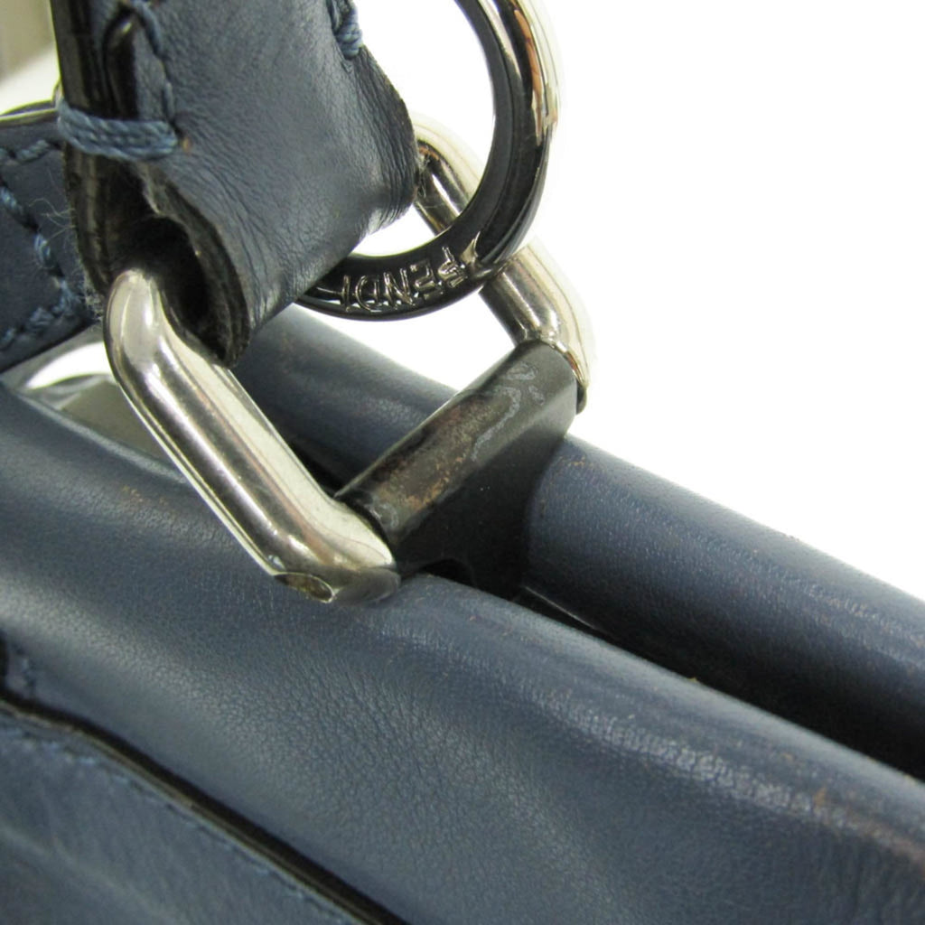 Fendi Peekaboo Blue Leather Handbag Shoulder Bag