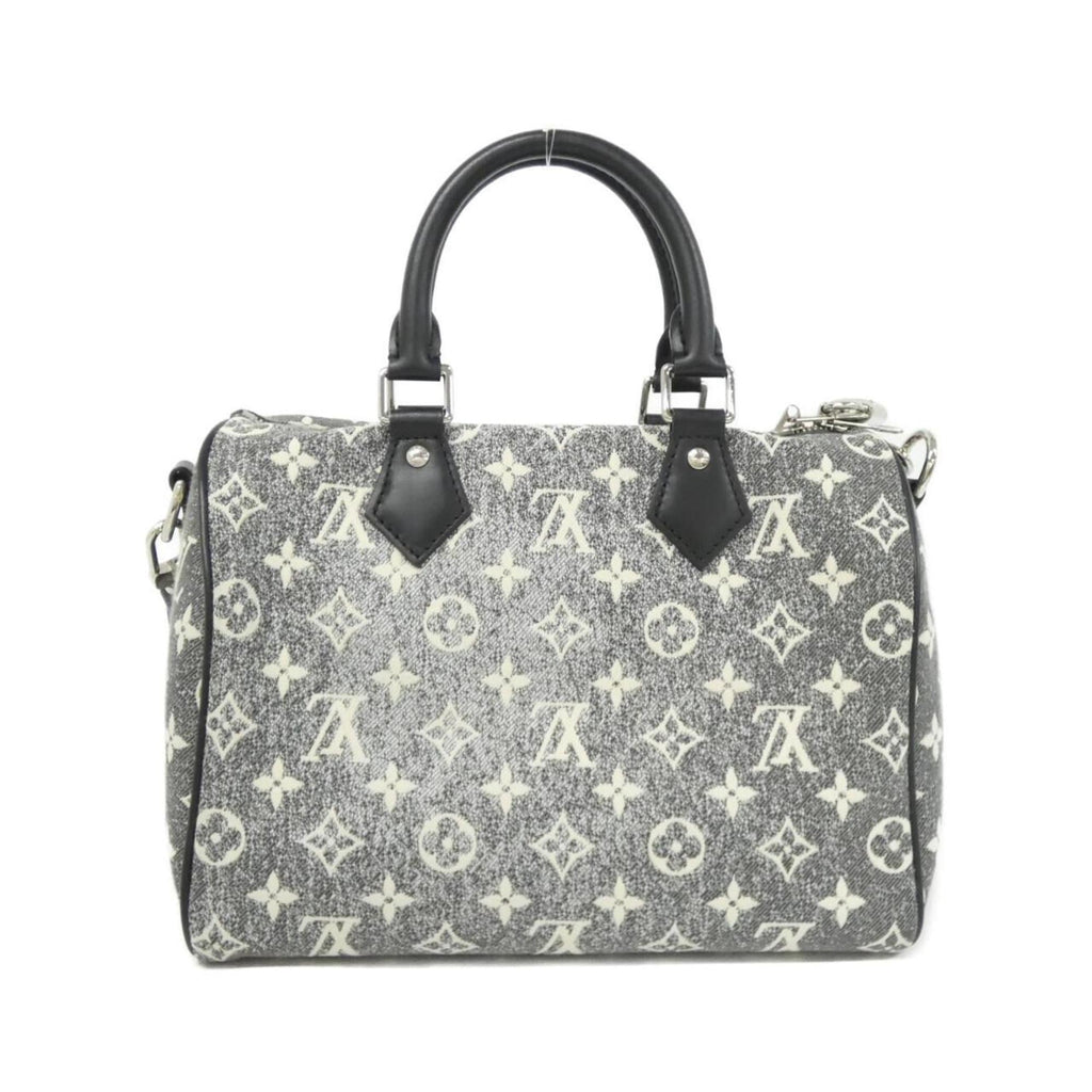 Louis Vuitton Black Gray White Canvas Boston Bag