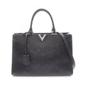 Louis Vuitton Black Leather Tote Bag