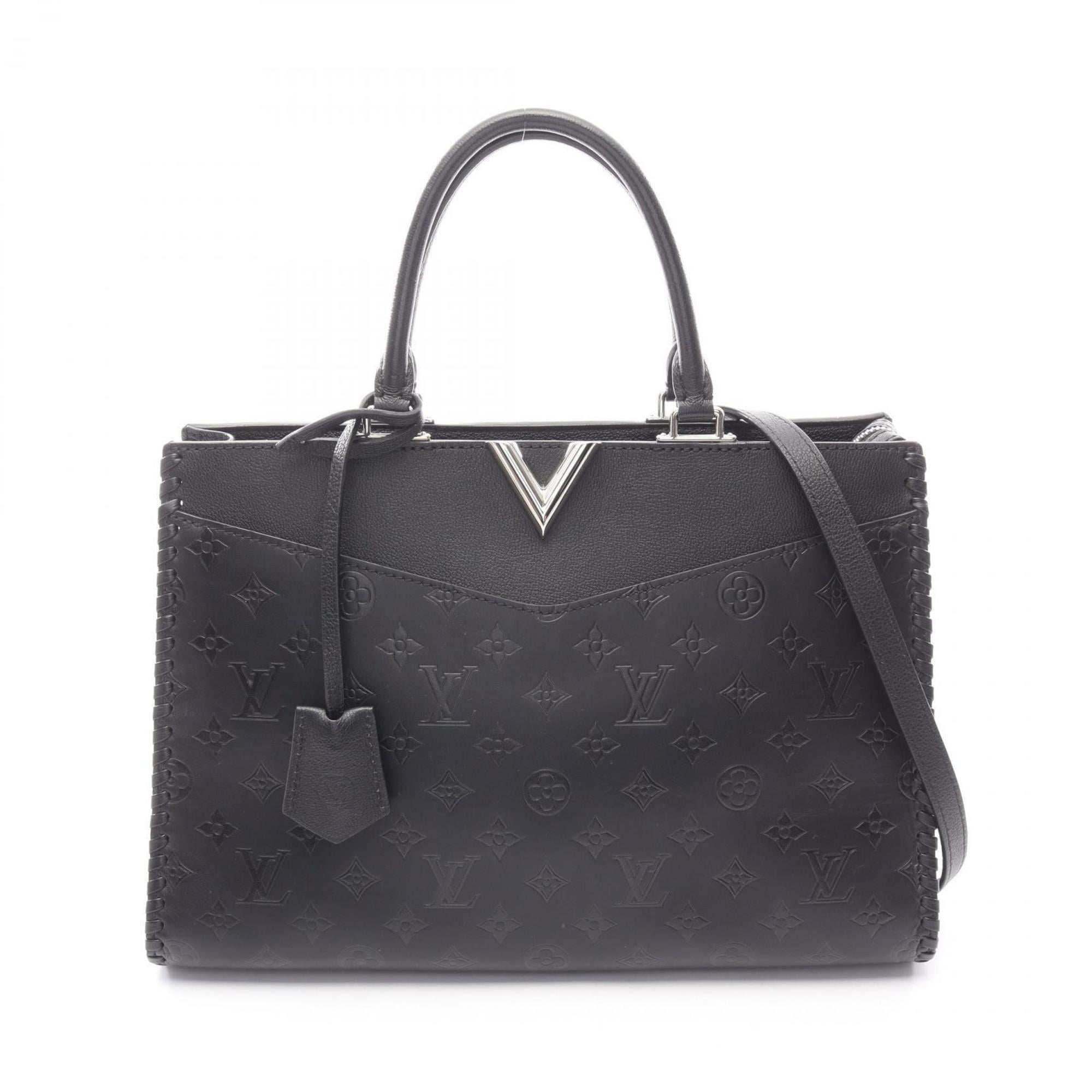Louis Vuitton Black Leather Tote Bag
