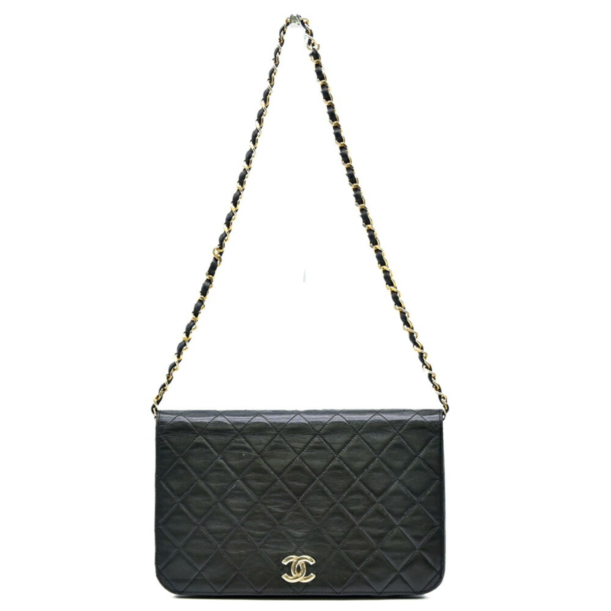 Chanel Black Leather Clutch Bag Shoulder Bag