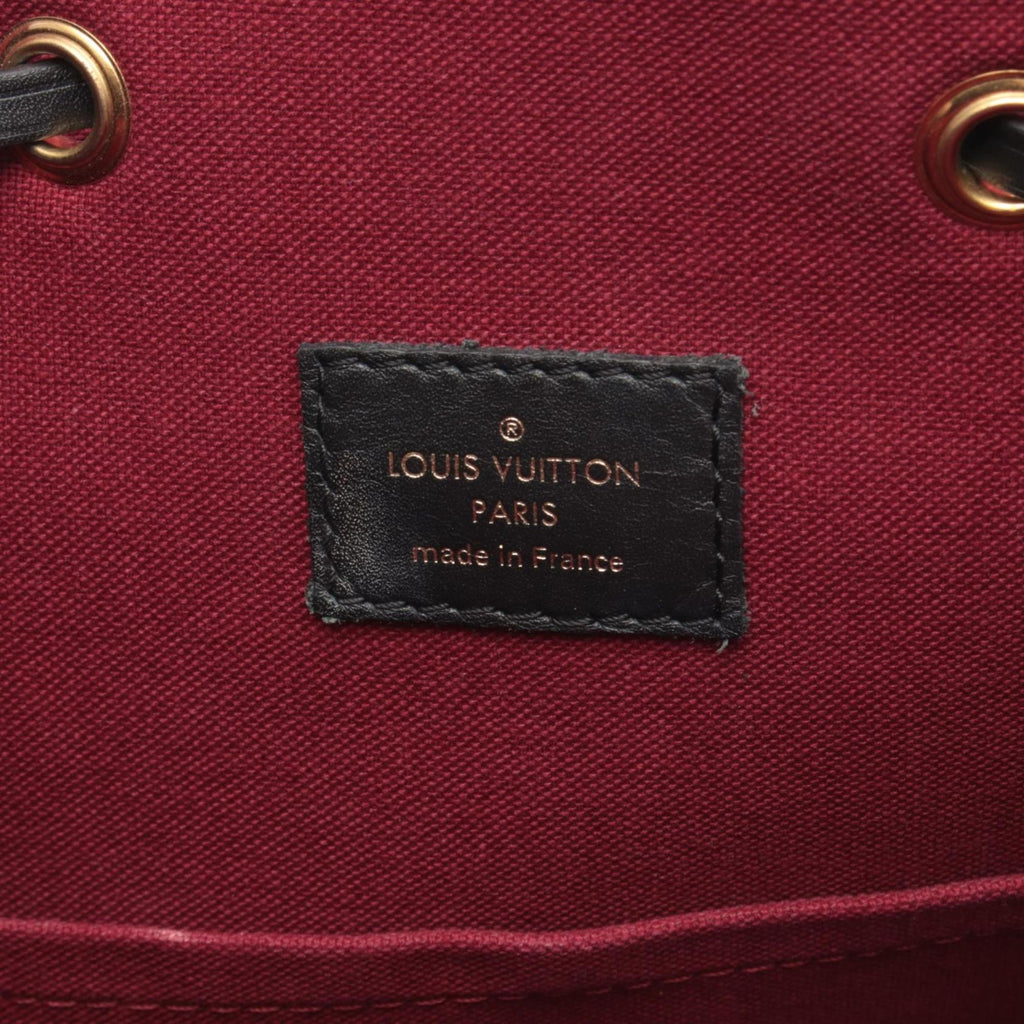 Louis Vuitton Black Brown Coated Canvas Monogram Leather Backpack Handbag