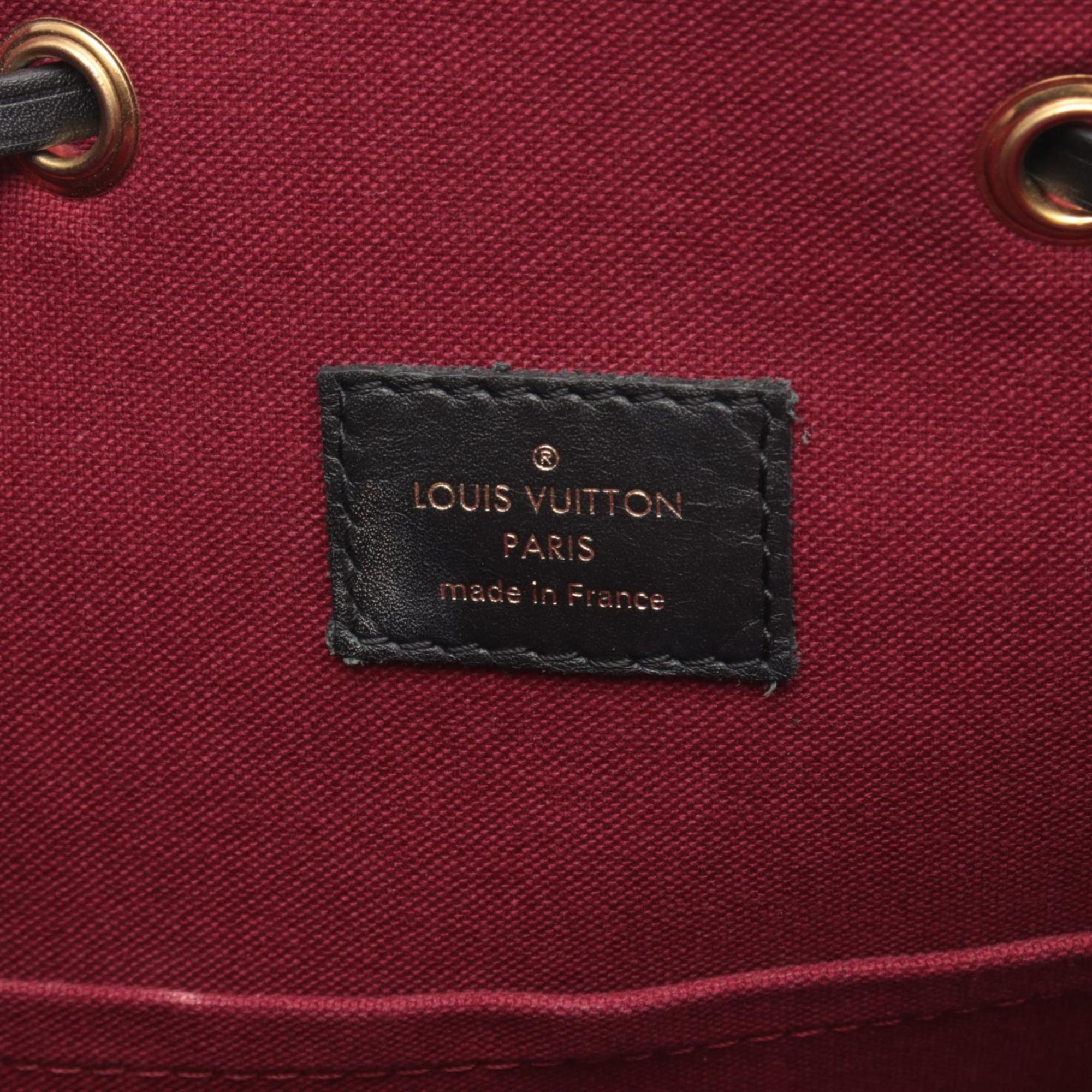 Louis Vuitton Black Brown Coated Canvas Monogram Leather Backpack Handbag