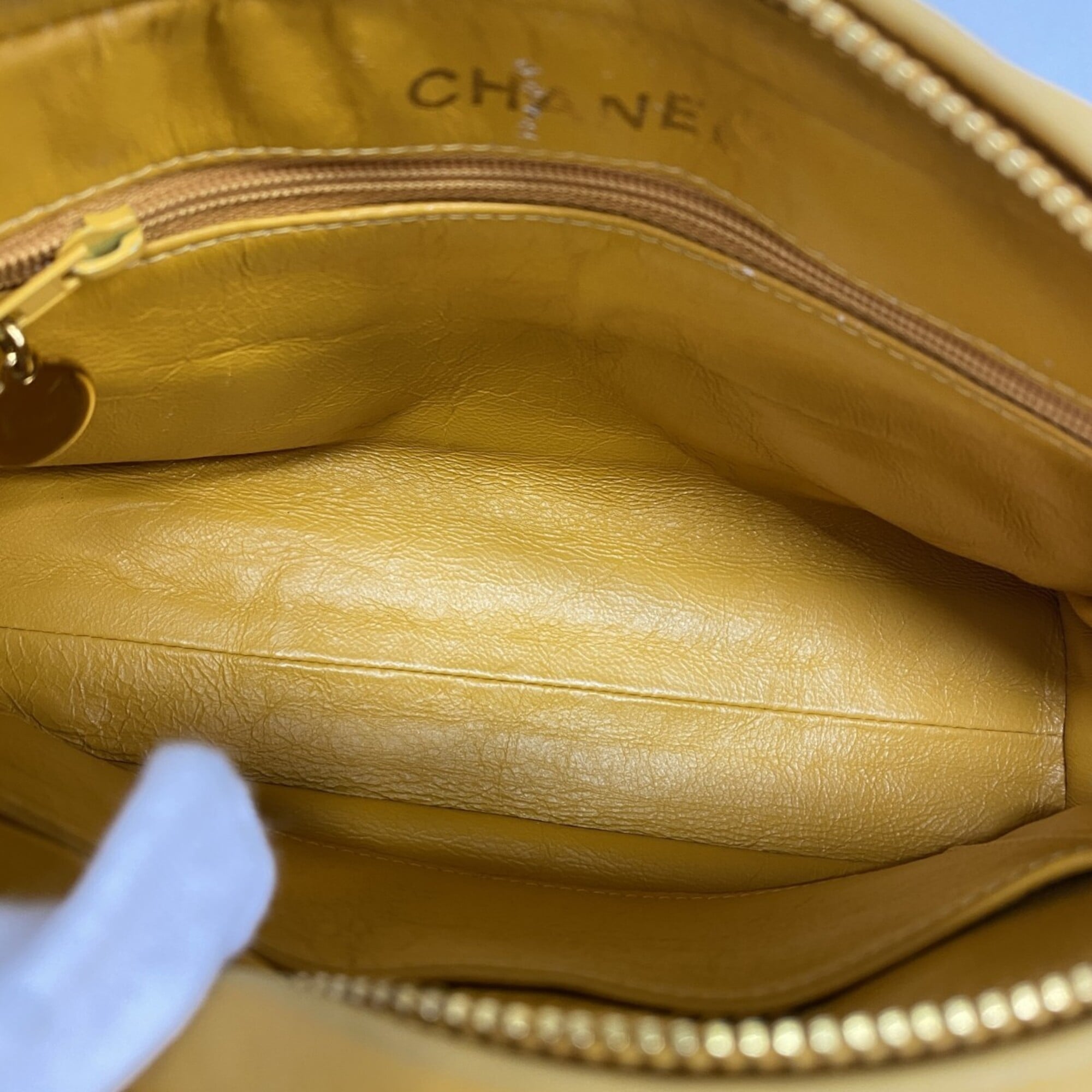 Chanel Yellow Leather Shoulder Bag