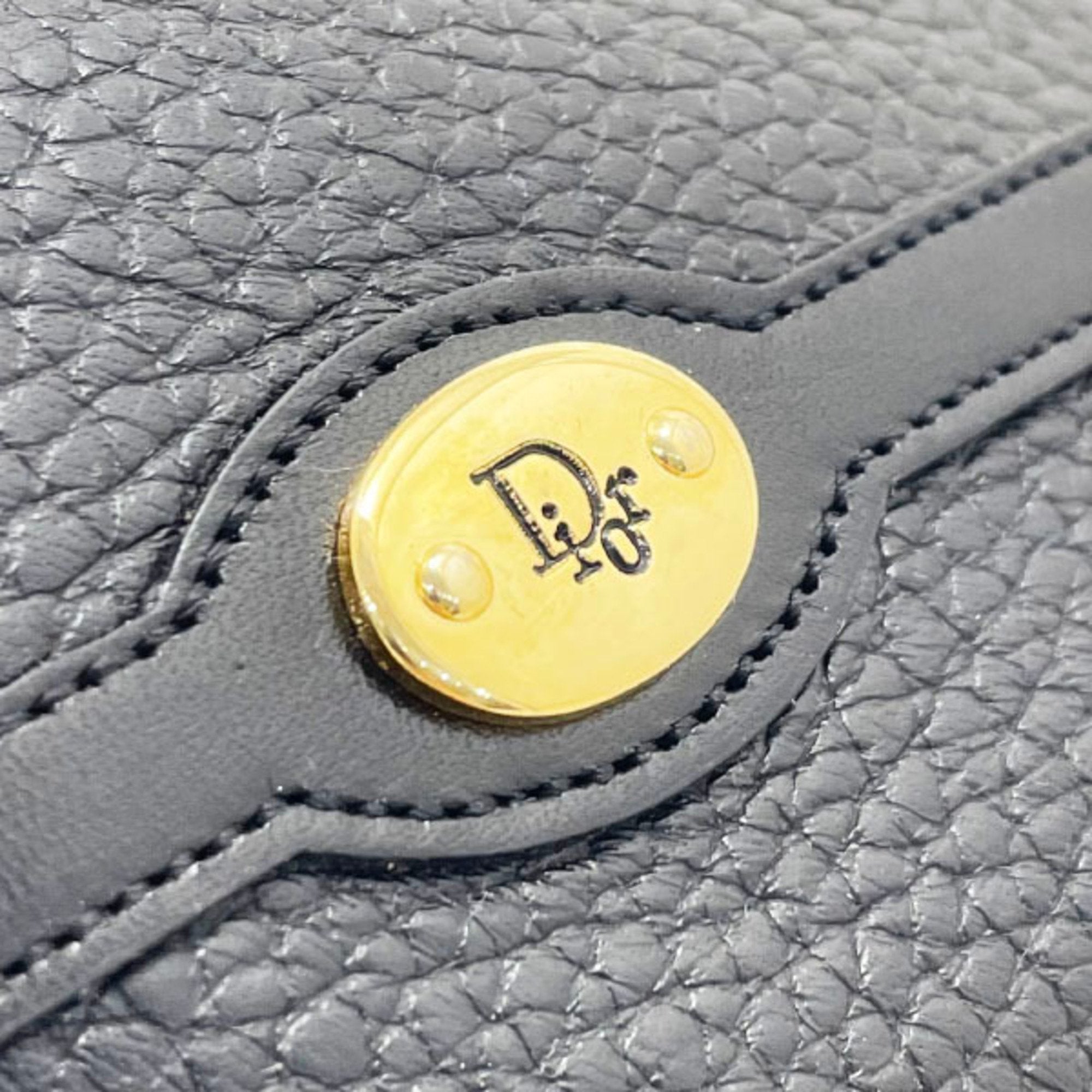 Christian Dior Black Leather Coin Purse/Coin Case (Pre-Owned)