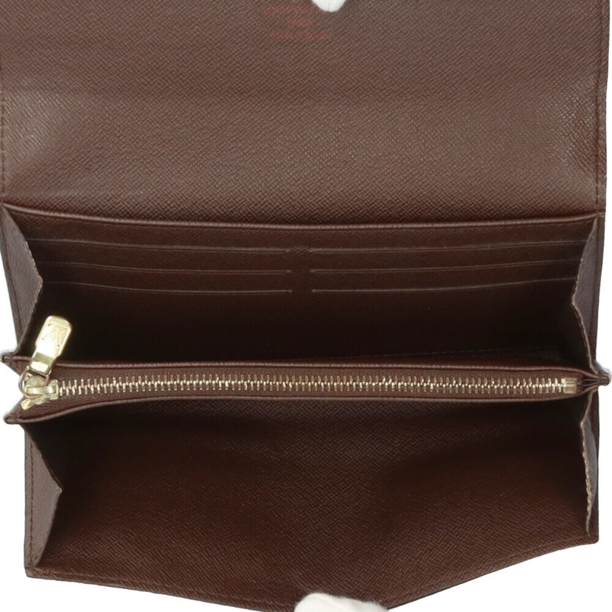 Louis Vuitton Brown Damier Canvas Long Wallet (Tri-Fold)