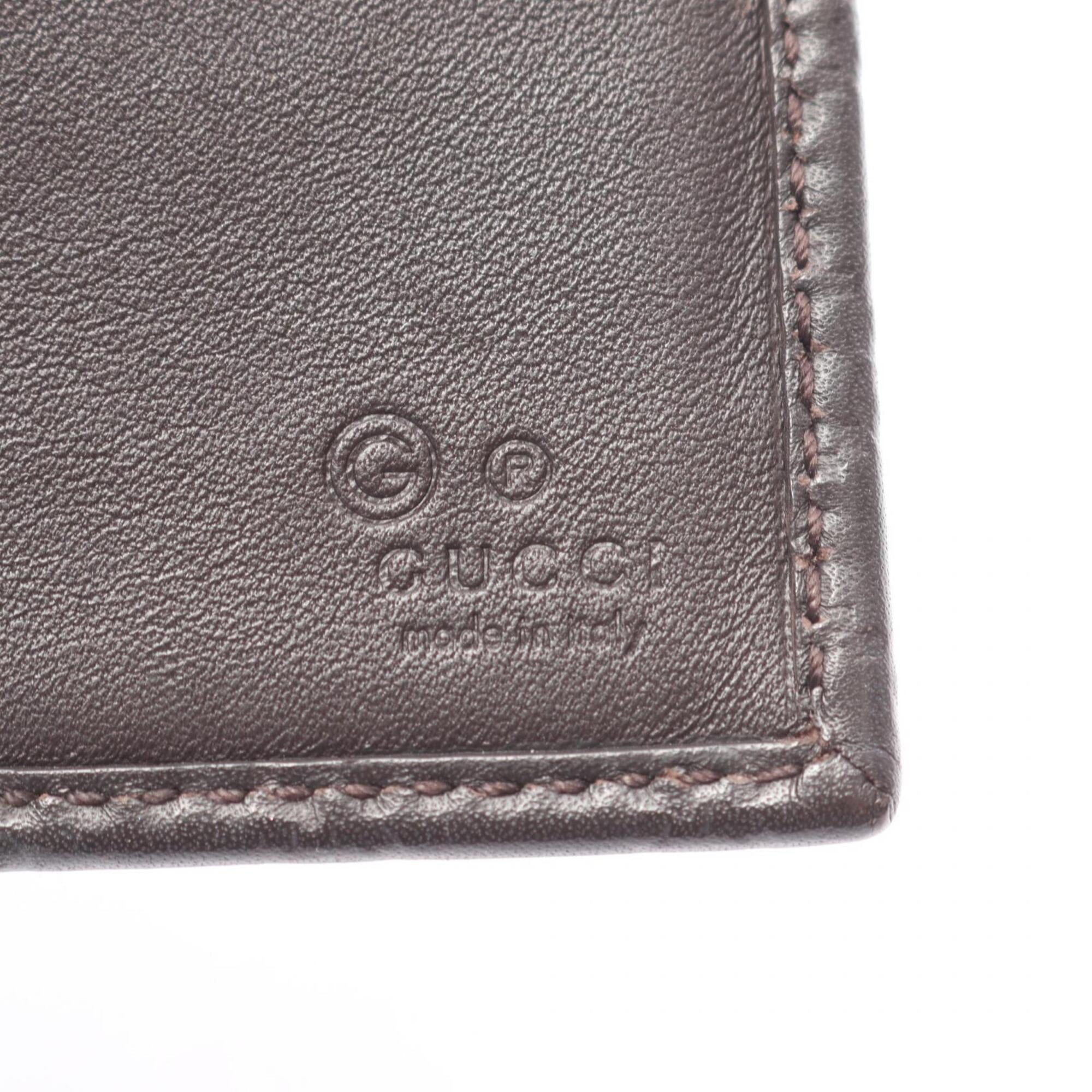 Gucci Brown Leather Long Wallet (Bi-Fold) (Pre-Owned)