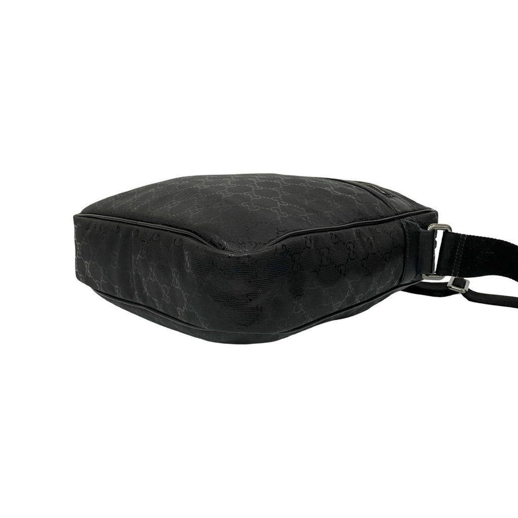 Gucci Black Leather Pvc Messenger Bag Pochette Shoulder Bag (Pre-Owned)