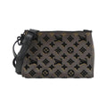 Louis Vuitton Black Brown Dark Brown Coated Canvas Shoulder Bag