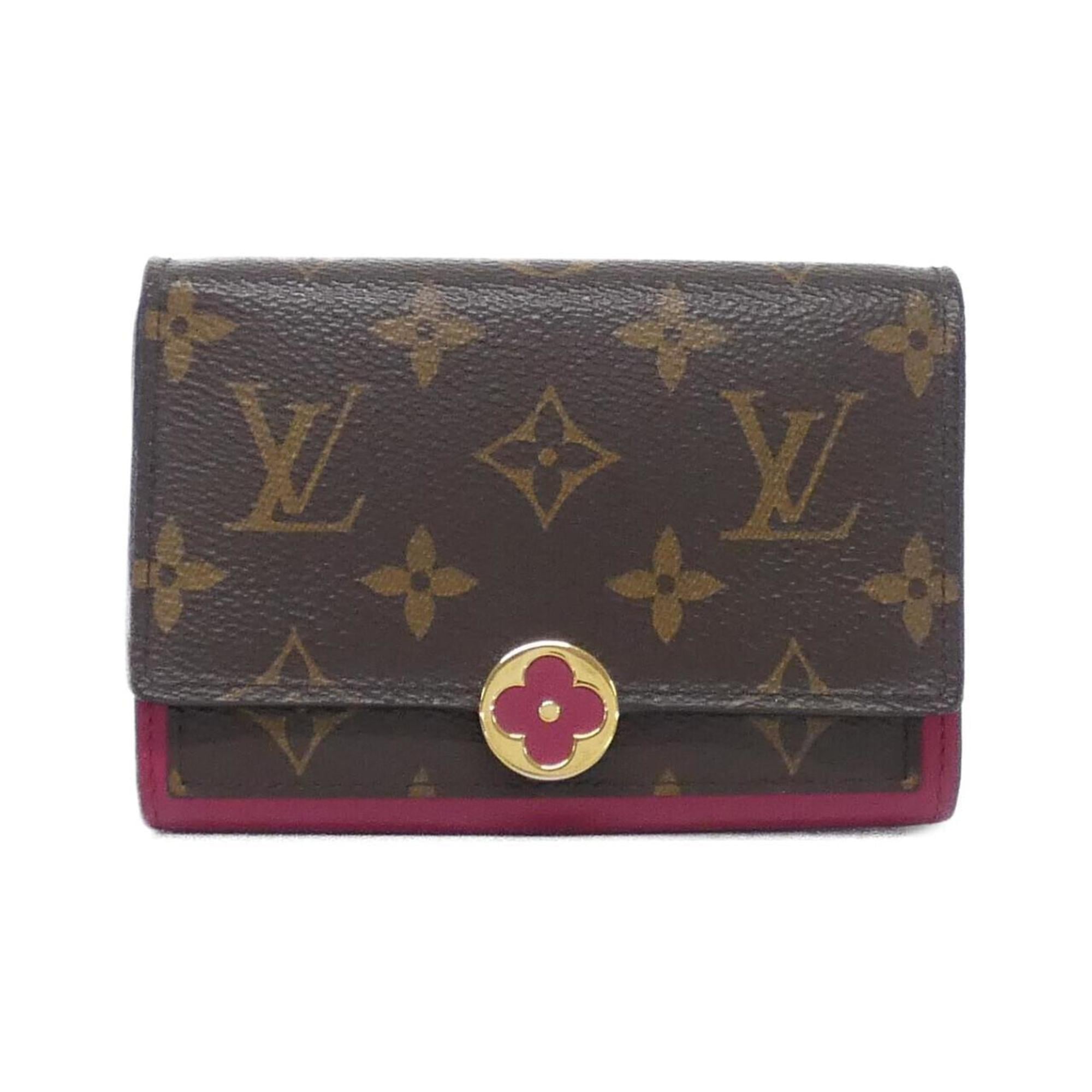 Louis Vuitton Fuchsia Marron Monogram Monogram Coated Canvas Leather Wallet