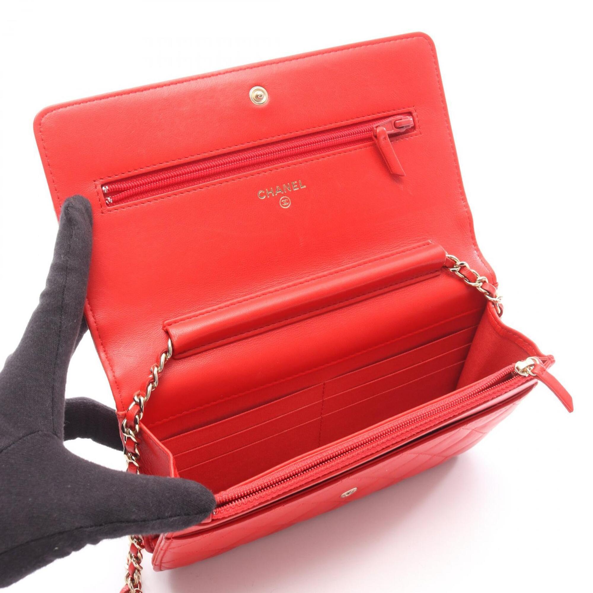 Chanel Red Color Leather Handbag Shoulder Bag