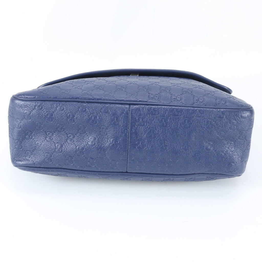 Gucci Guccissima Blue Leather Shoulder Bag (Pre-Owned)