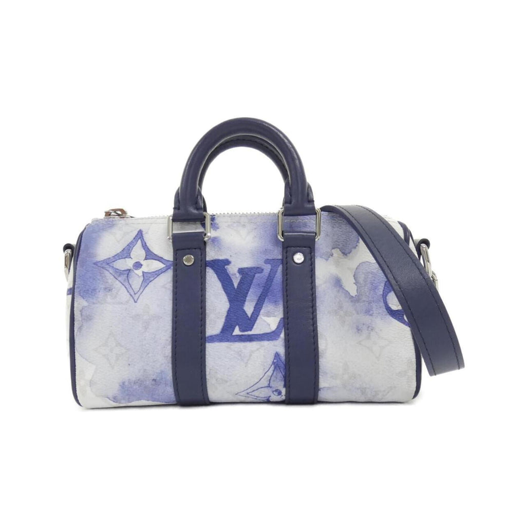 Louis Vuitton Blue Coated Canvas Boston Bag