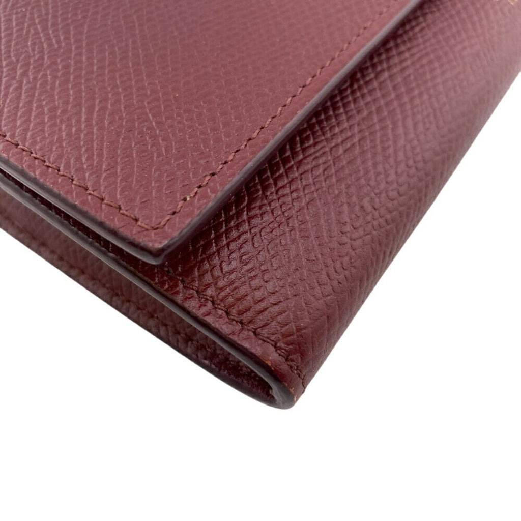 Celine Bordeaux Leather Long Wallet (Bi-Fold)