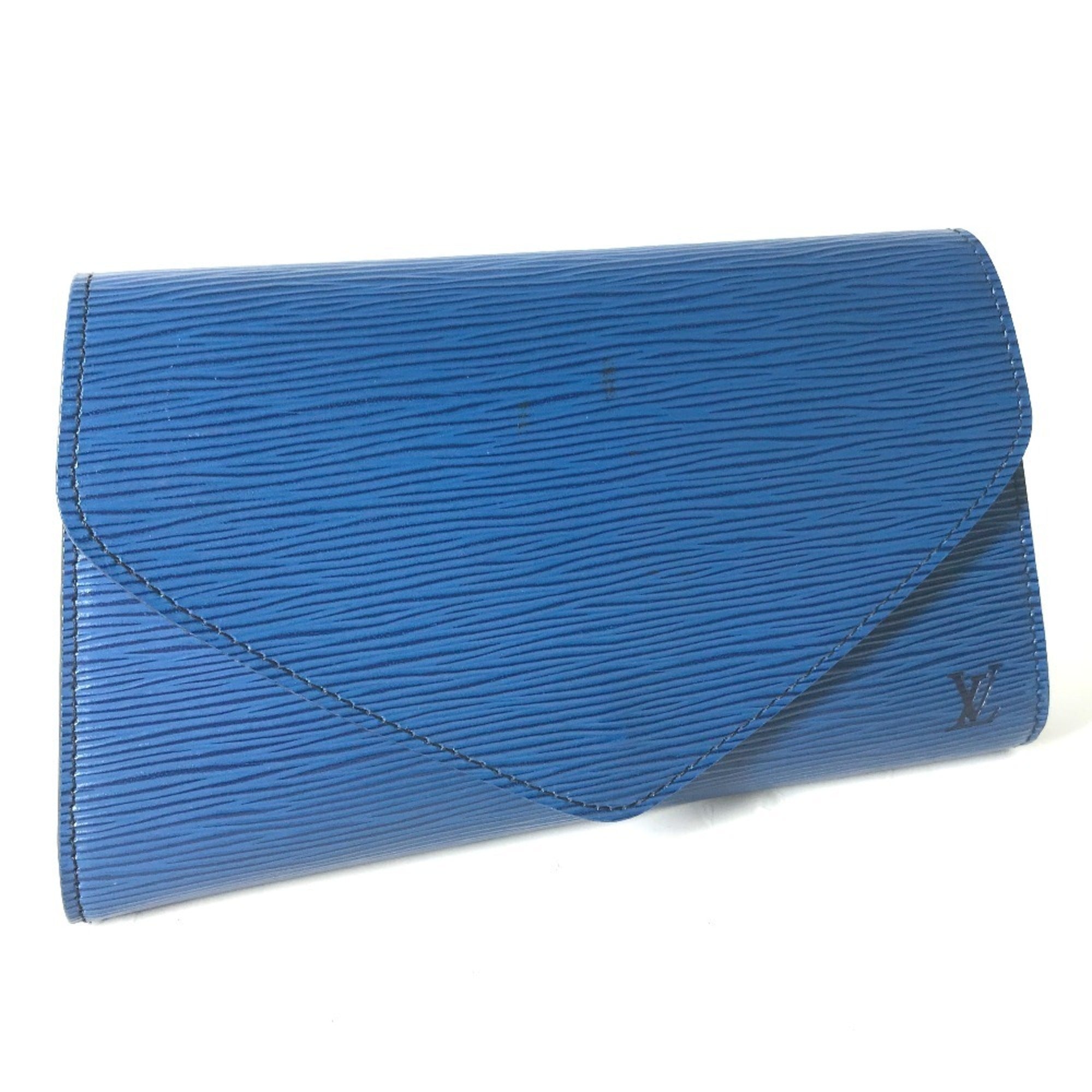 Louis Vuitton Blue Galle Toledo Blue Epi Leather Clutch Bag Pouch