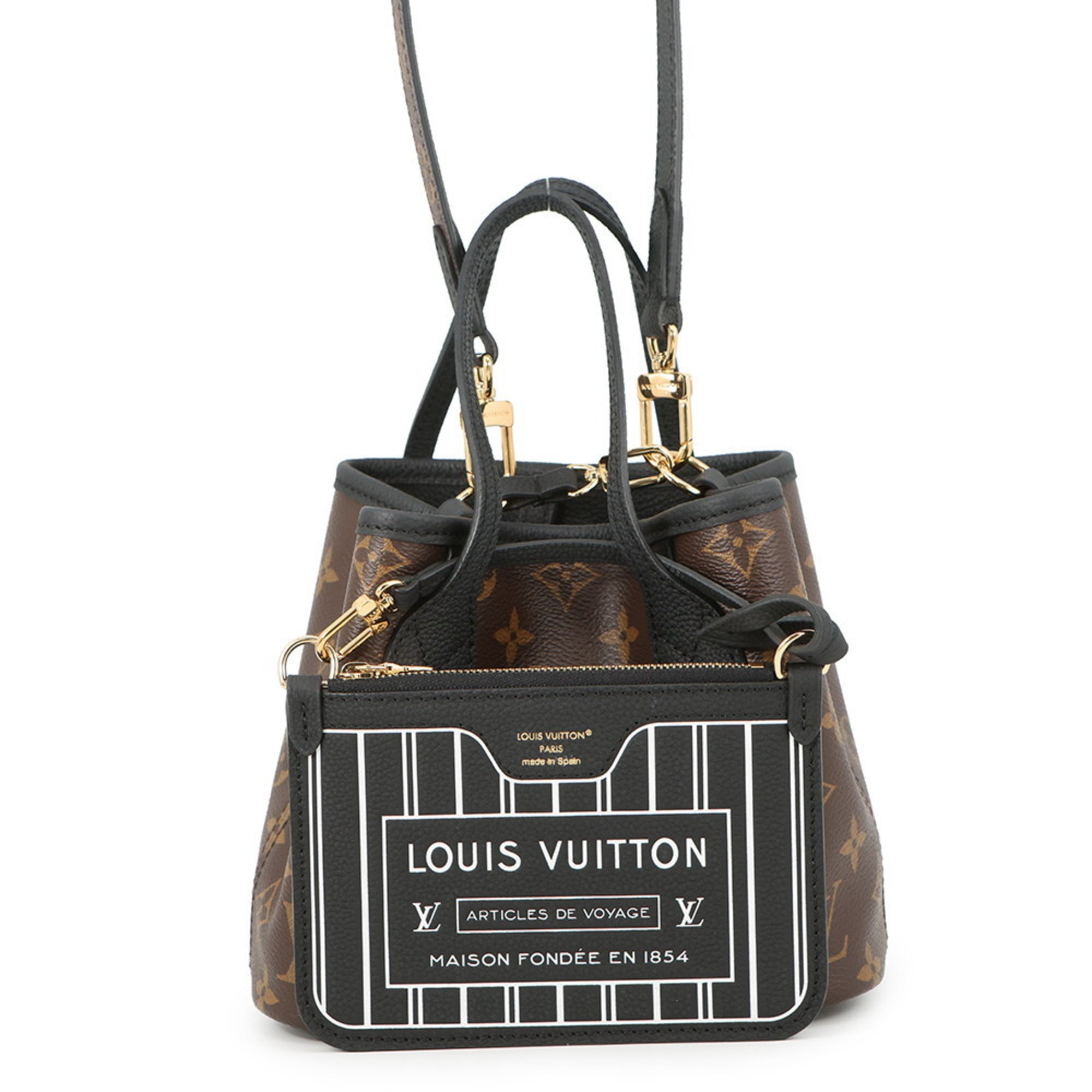 Louis Vuitton Noir Monogram Leather Tote Bag