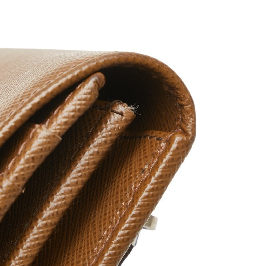 Prada Brown Leather Long Wallet (Bi-Fold)