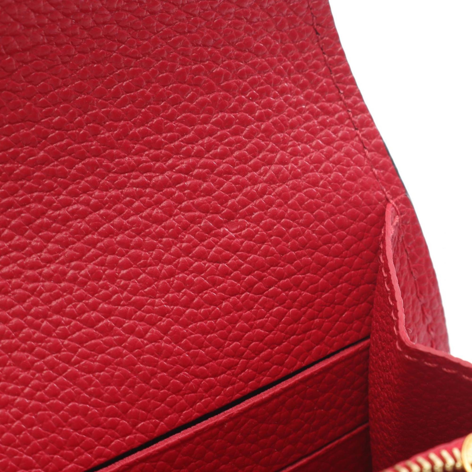 Louis Vuitton Red Color Leather Long Wallet
