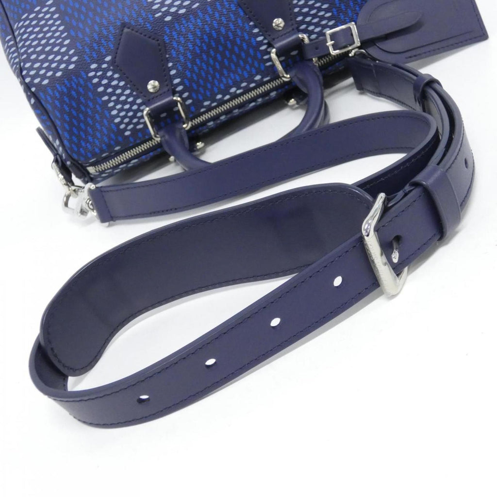 Louis Vuitton Blue Coated Canvas Boston Bag