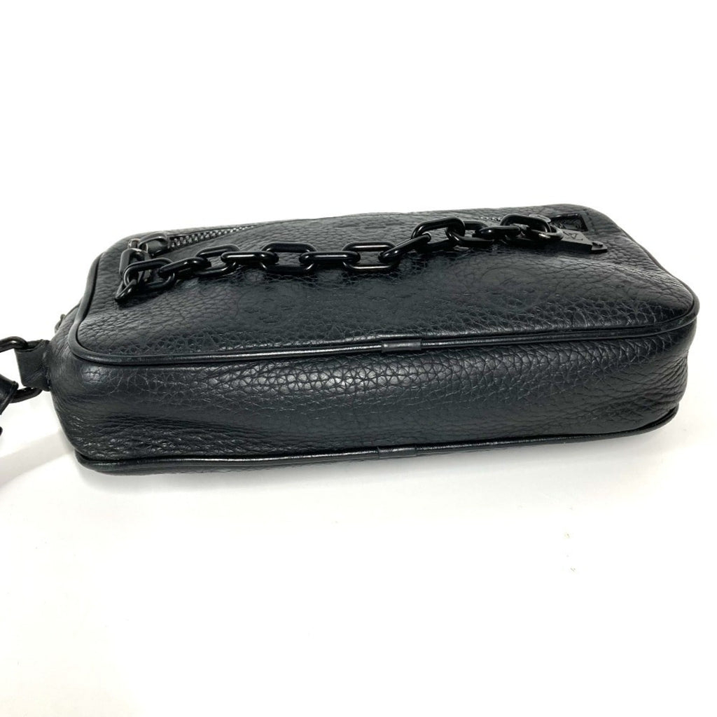 Louis Vuitton Black Noir Leather Clutch Bag Pouch